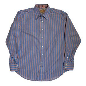 Robert Graham Dress Shirt Mens Size XL Button Up Striped Stripes Preppy Formal